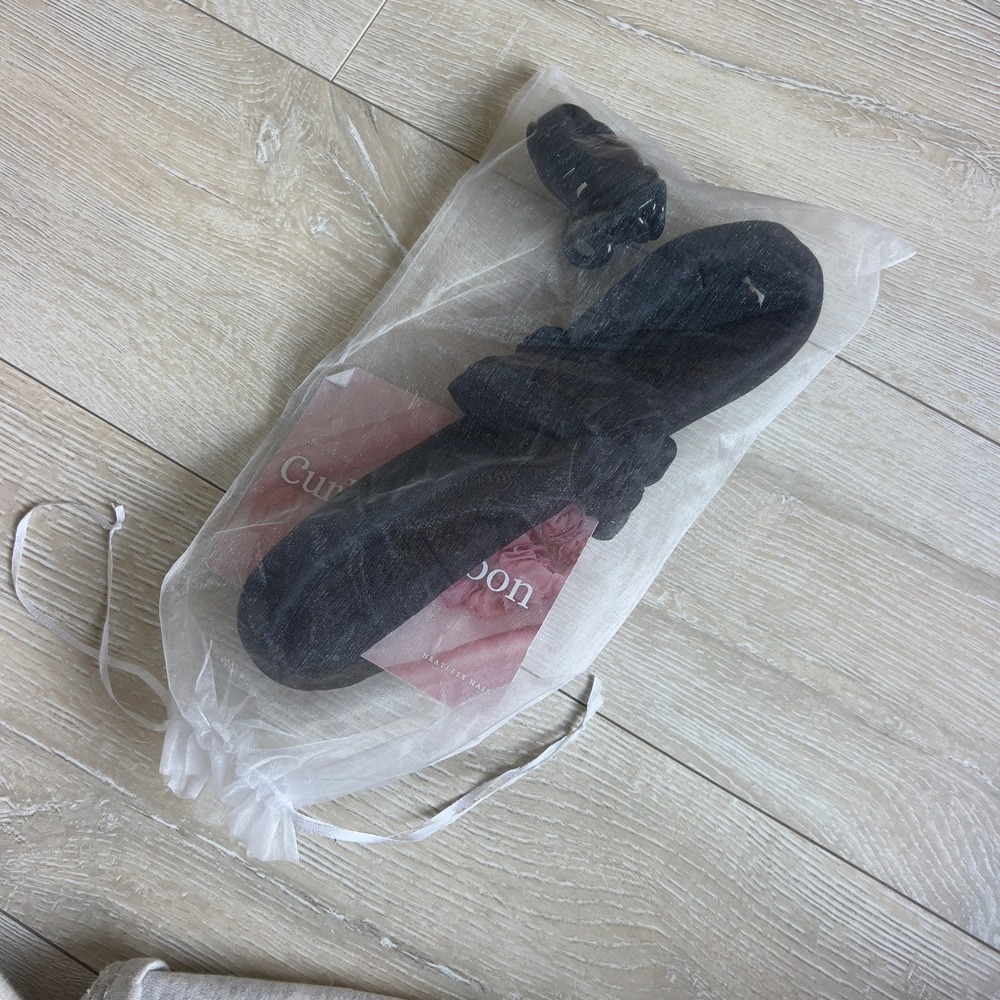 Heatless Hair The Original Curling Ribbon Kit Black Silk Scrunchies Clip